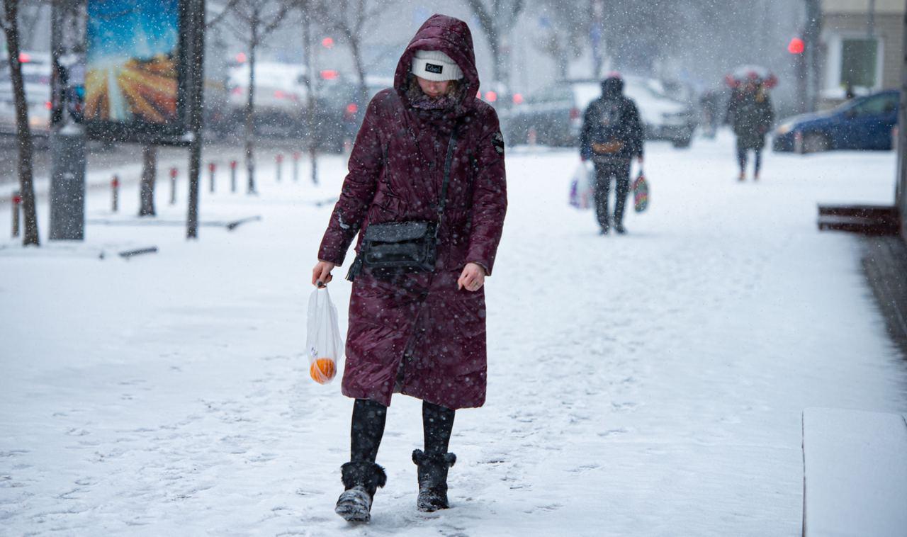 Снег в Киеве фото