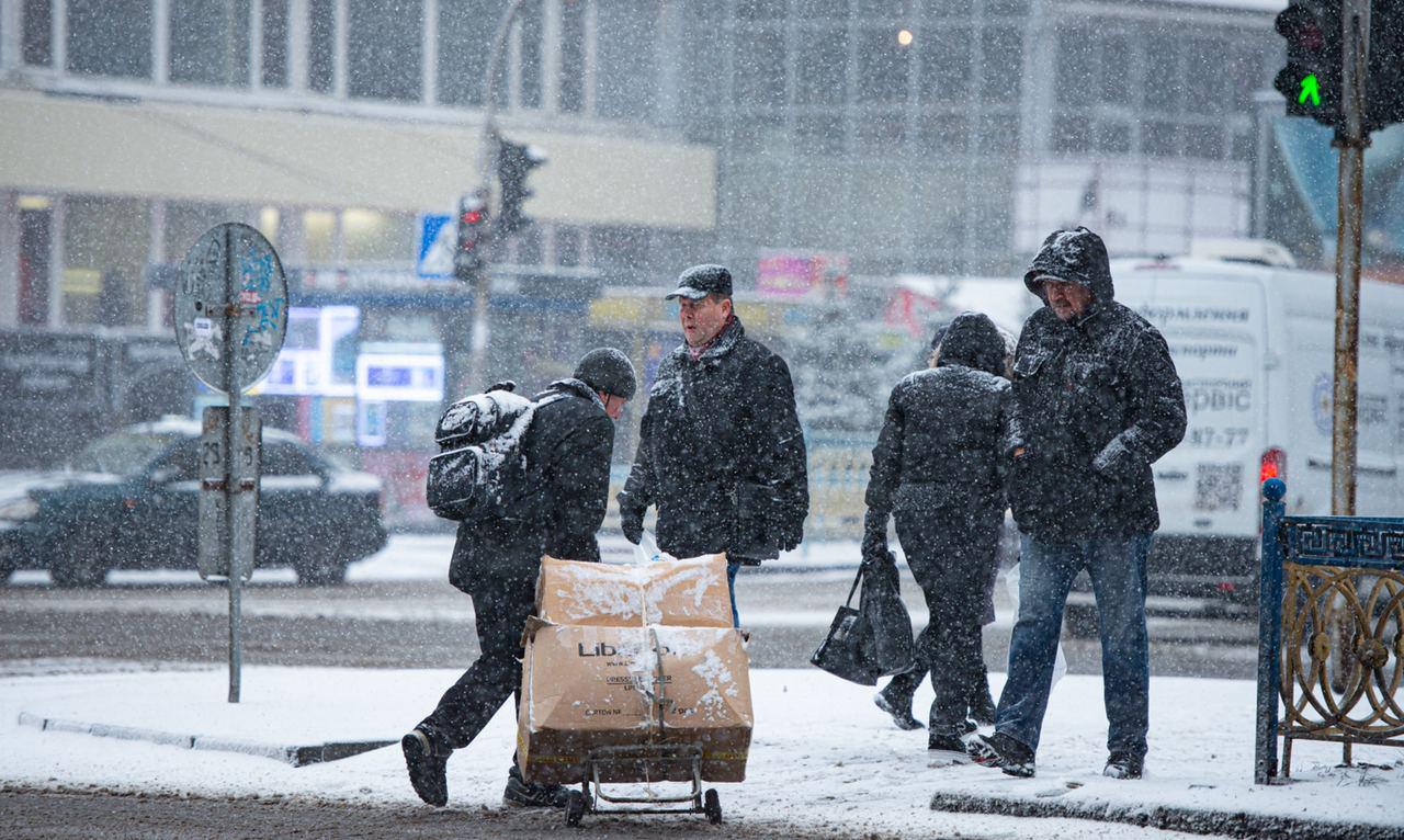 Снег в Киеве фото