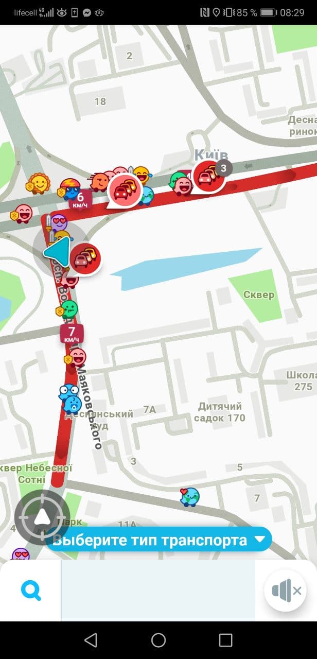 Пробки в Киеве 25 января. Скриншот