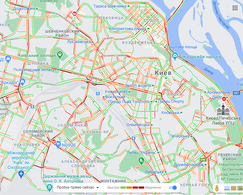 Пробки в столице 29 января. Скриншот: Google Maps
