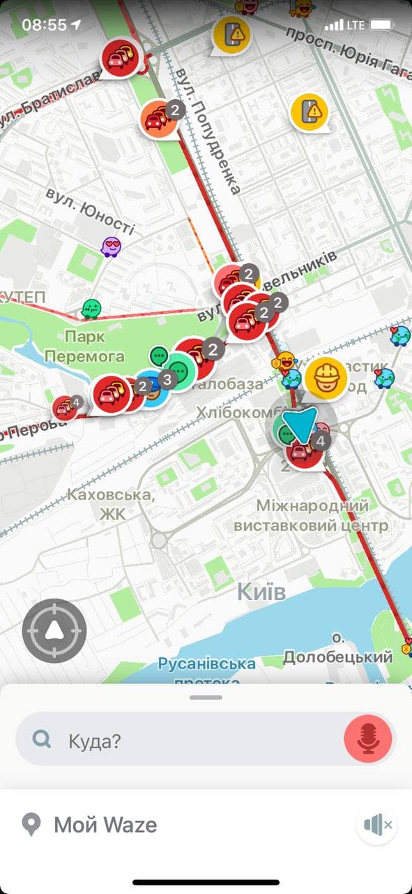 Пробки в Киеве утром 22 июля